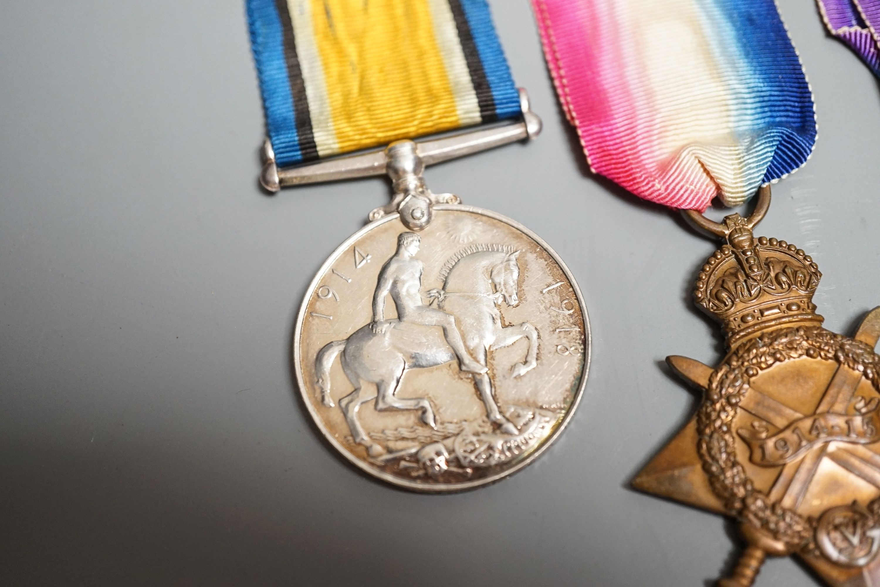 A WWI trio to J. 28219 Thomas H Parnham Able Seaman, Royal Navy, KIA aboard destroyer HMS Strongbow, sunk 17th October 1917, and a Royal Navy Temperance Society Three-Years medal (4)